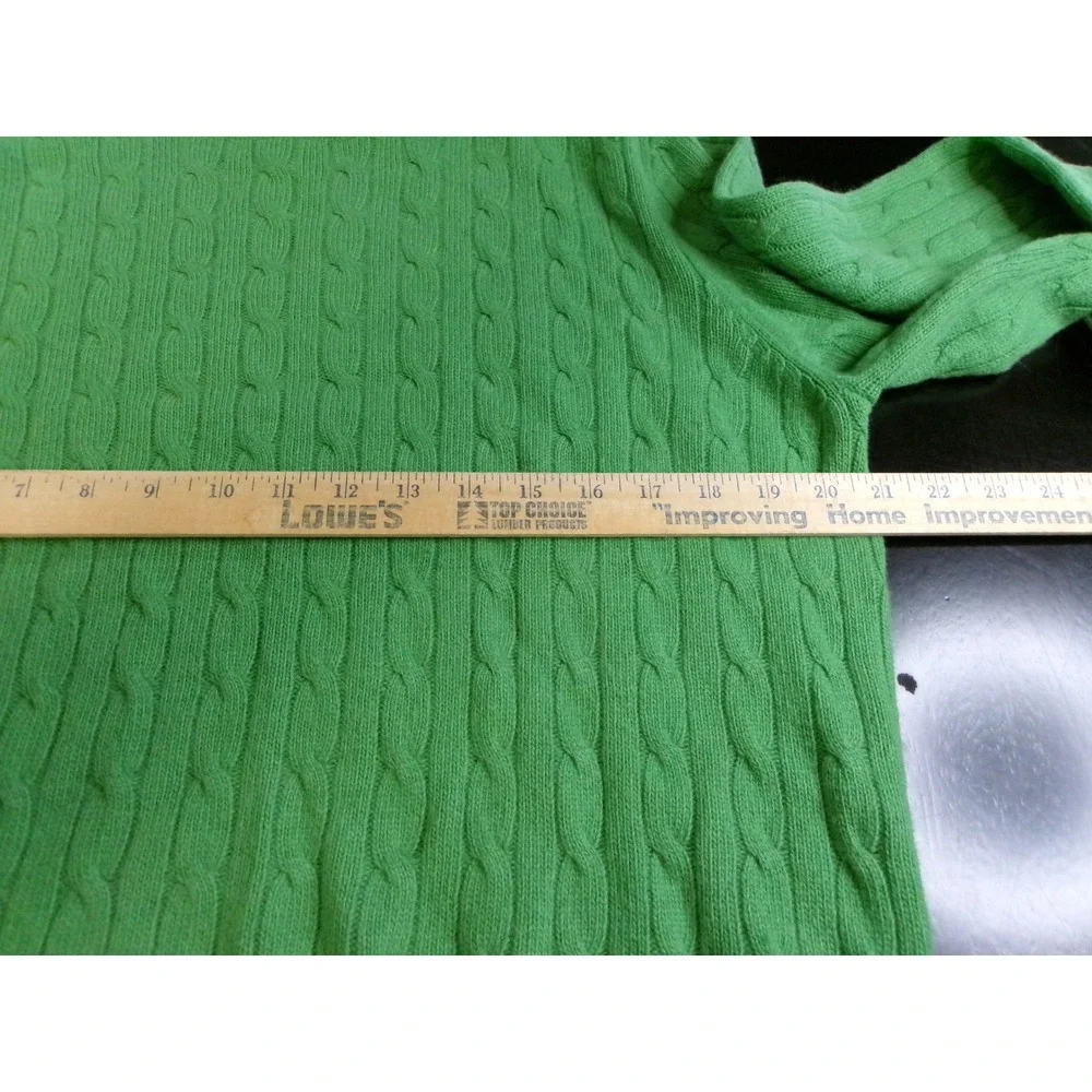 J.Crew‎ Womens Green Cable Knit Sweater Wool Angora Cashmere Blend Medium